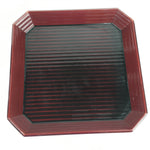 Japanese Wooden Lacquered Tray Obon Vtg Shunkei-Nuri Square Shape Red UR541