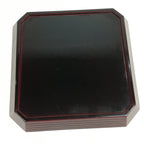 Japanese Wooden Lacquered Tray Obon Vtg Shunkei-Nuri Square Shape Red UR541