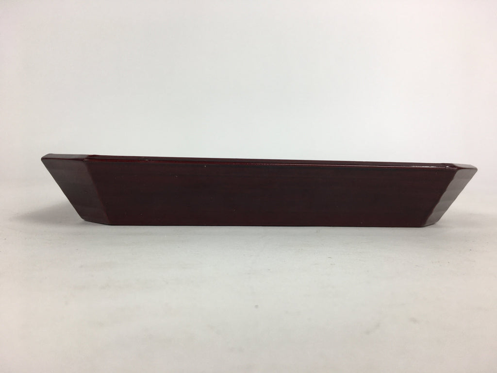 Japanese Wooden Lacquered Tray Obon Vtg Shunkei-Nuri Square Shape Red UR541