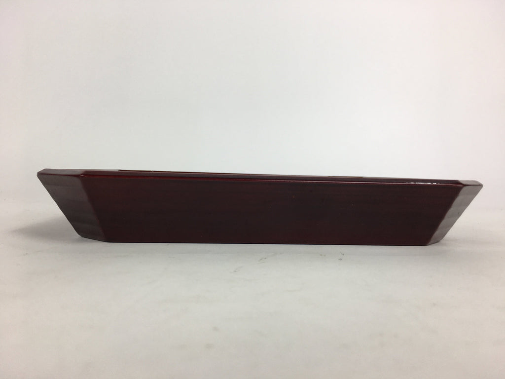 Japanese Wooden Lacquered Tray Obon Vtg Shunkei-Nuri Square Shape Red UR541