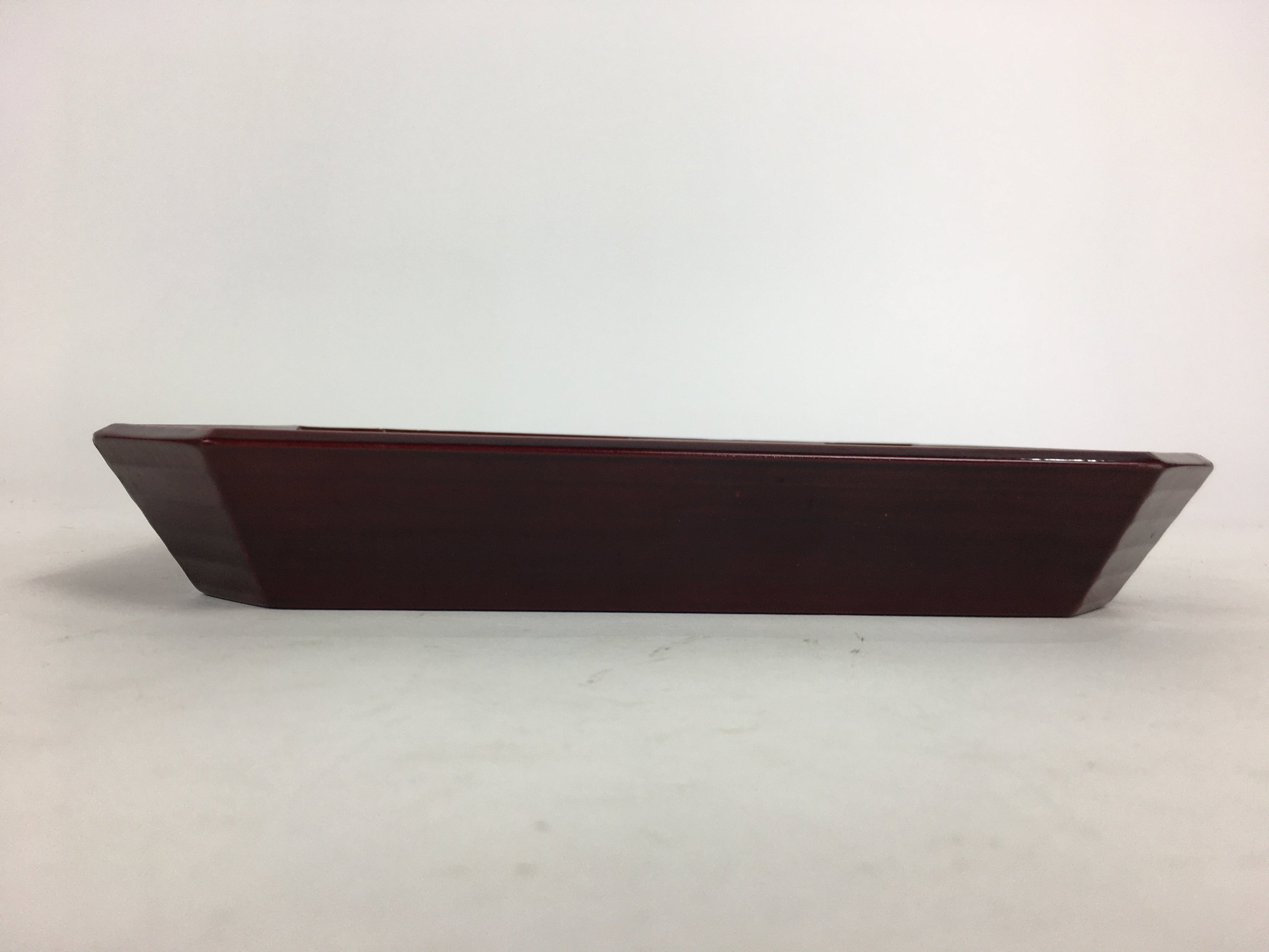 Japanese Wooden Lacquered Tray Obon Vtg Shunkei-Nuri Square Shape Red UR541