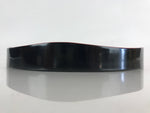 Japanese Wooden Lacquered Tray Obon Vtg Wavy Edge Round Black Red UR845