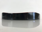 Japanese Wooden Lacquered Tray Obon Vtg Wavy Edge Round Black Red UR845