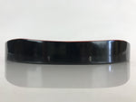 Japanese Wooden Lacquered Tray Obon Vtg Wavy Edge Round Black Red UR845