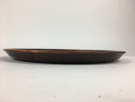 Japanese Wooden Lacquered Tray Obon Vtg Wood Carving Moutan Peony UR637