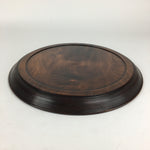 Japanese Wooden Lacquered Tray Obon Vtg Wood Carving Moutan Peony UR637