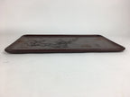 Japanese Wooden Lacquered Tray Obon Vtg Wood Carving Plum Blossom UR519