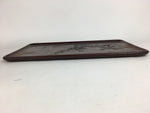 Japanese Wooden Lacquered Tray Obon Vtg Wood Carving Plum Blossom UR519