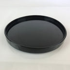 Japanese Wooden Lacquered Tray Round Obon Vtg Nurimono Black UR806