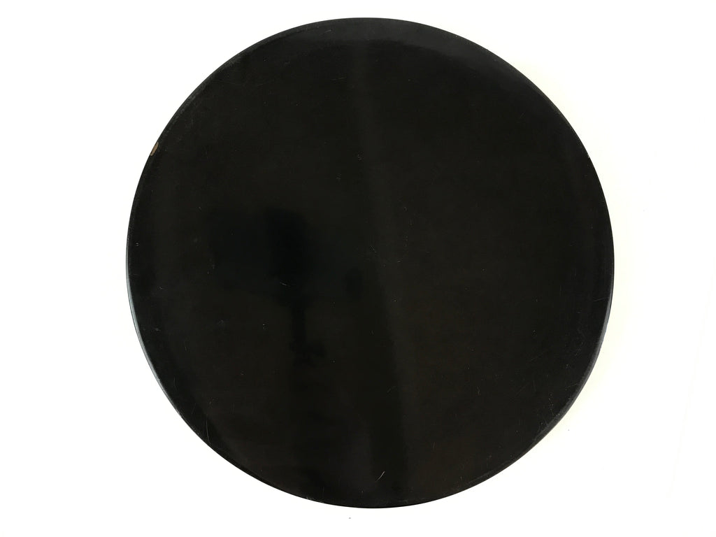 Japanese Wooden Lacquered Tray Round Obon Vtg Nurimono Black UR806