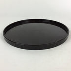 Japanese Wooden Lacquered Tray Round Obon Vtg Nurimono Dark Brown UR788