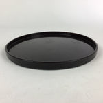 Japanese Wooden Lacquered Tray Round Obon Vtg Nurimono Dark Brown UR789