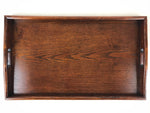 Japanese Wooden Lacquered Tray Vtg Nurimono Obon Rectangle Brown UR813