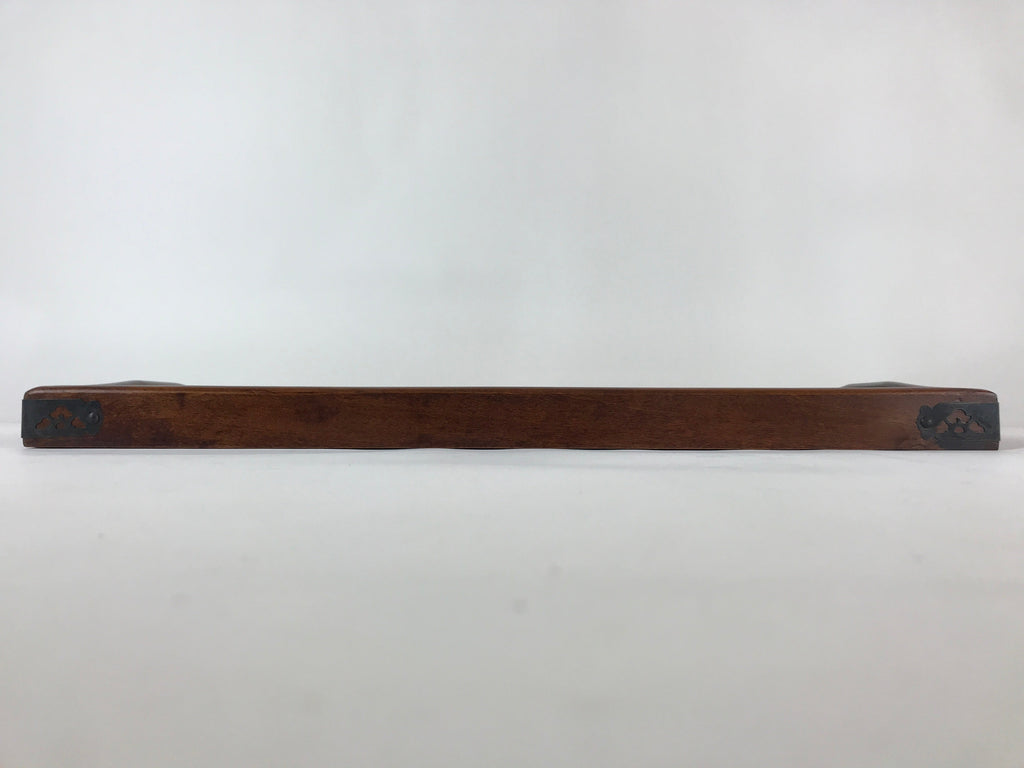 Japanese Wooden Lacquered Tray Vtg Nurimono Obon Rectangle Brown UR813