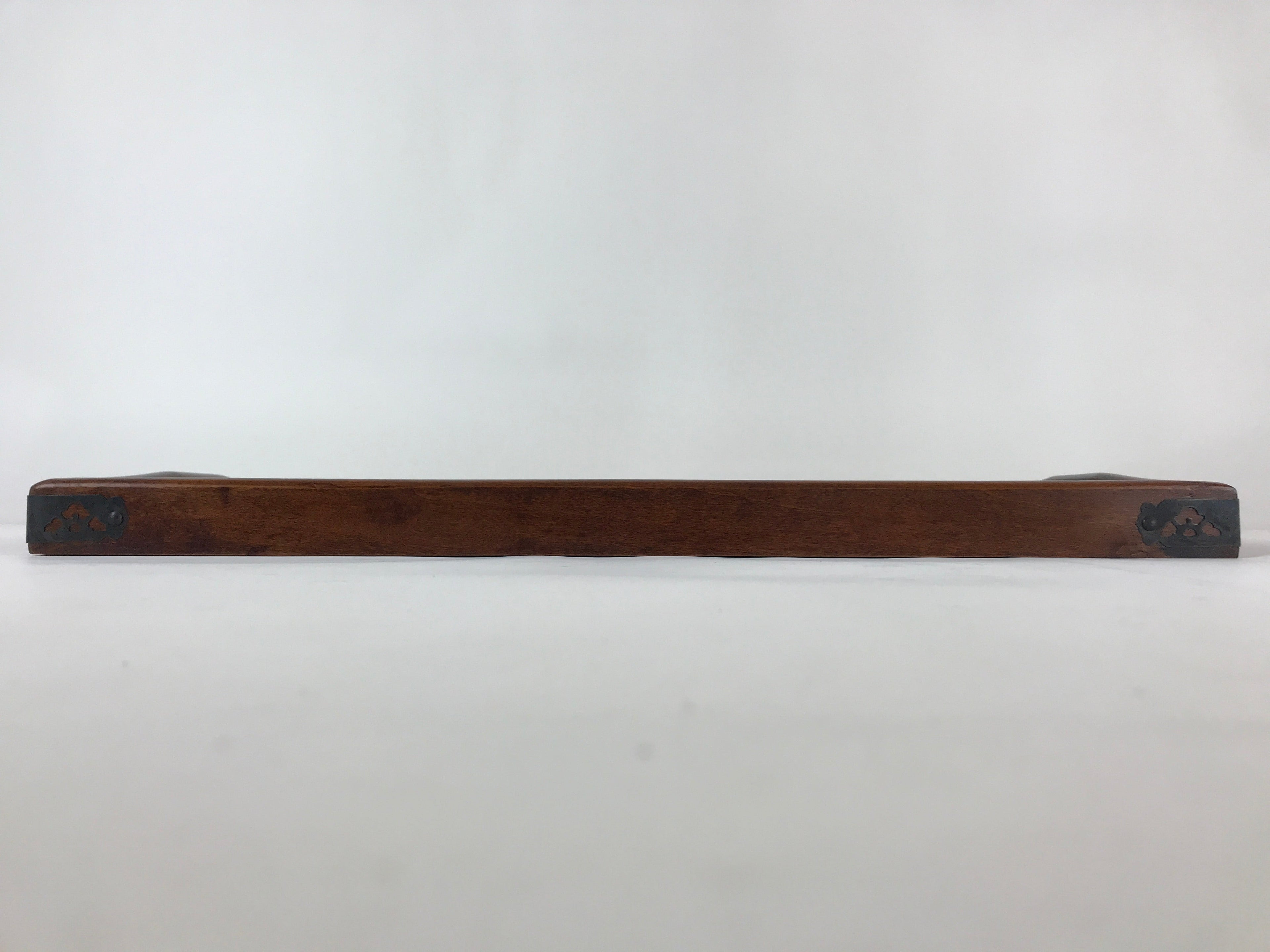 Japanese Wooden Lacquered Tray Vtg Nurimono Obon Rectangle Brown UR813