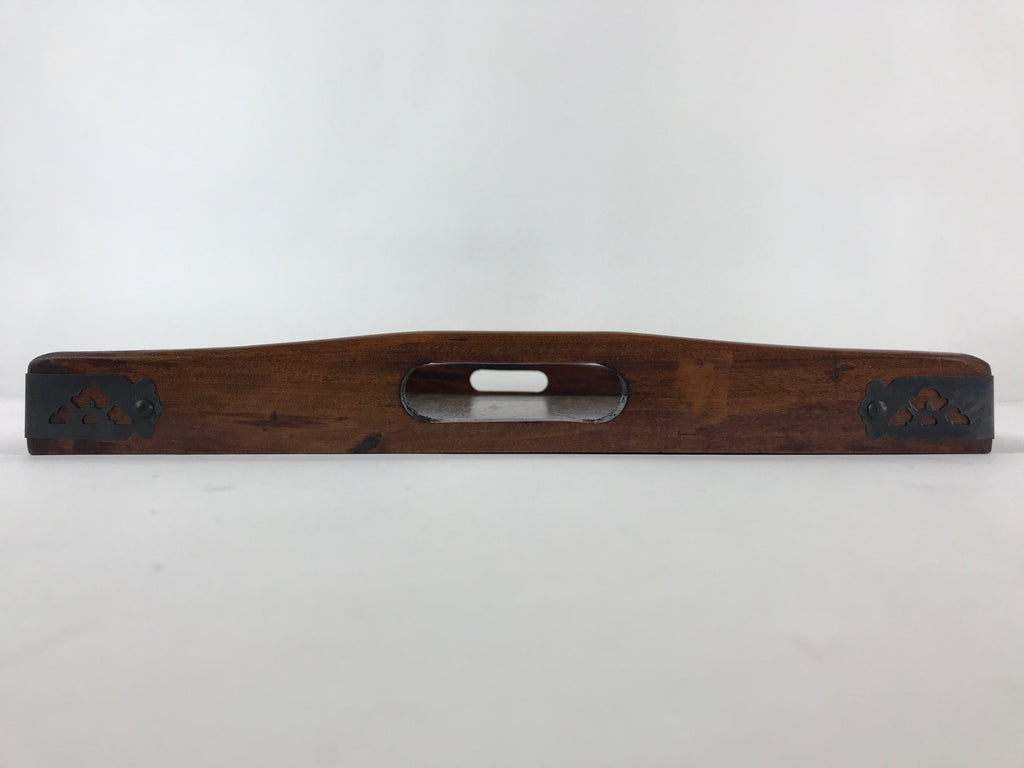 Japanese Wooden Lacquered Tray Vtg Nurimono Obon Rectangle Brown UR813