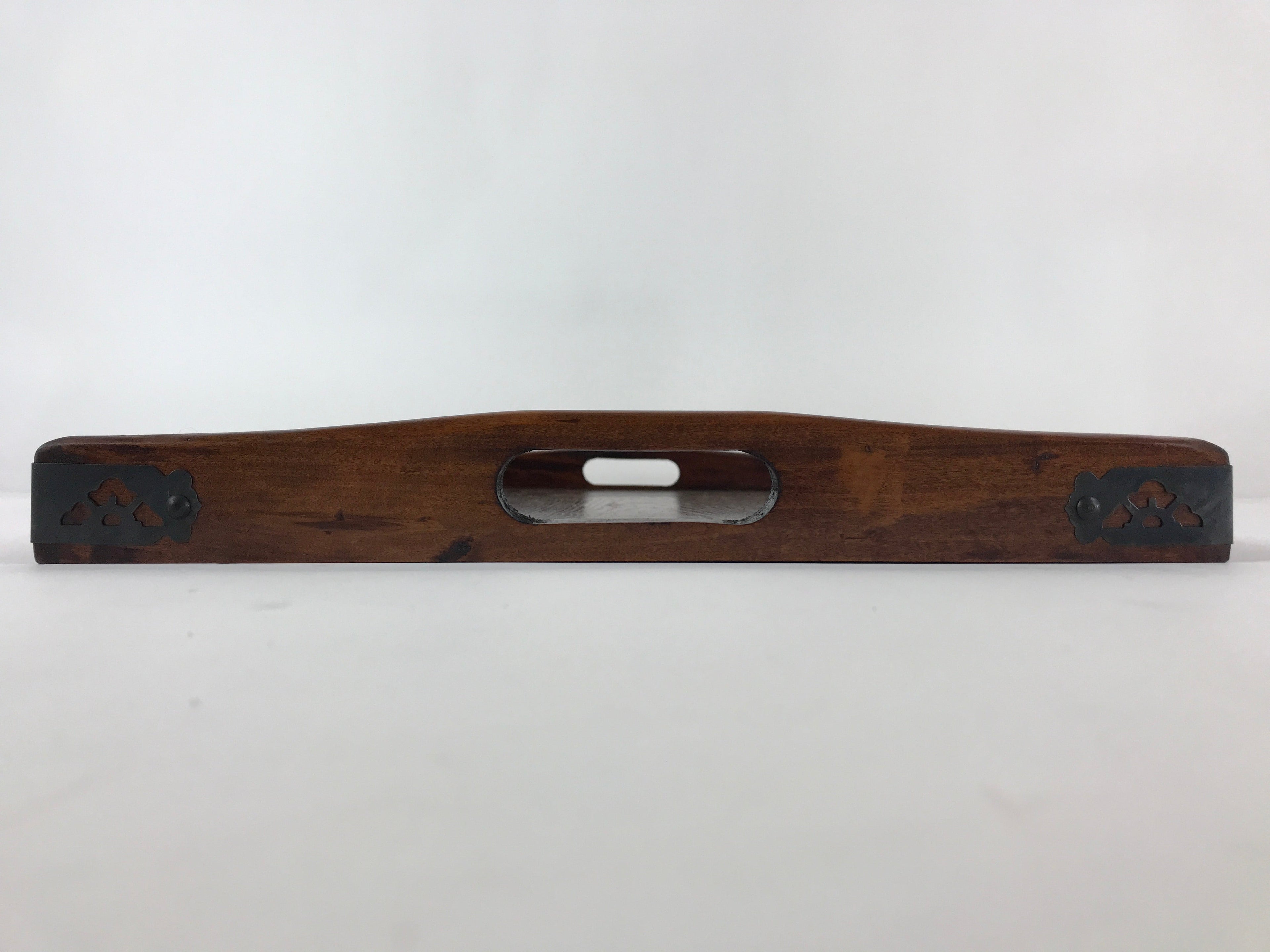 Japanese Wooden Lacquered Tray Vtg Nurimono Obon Rectangle Brown UR813