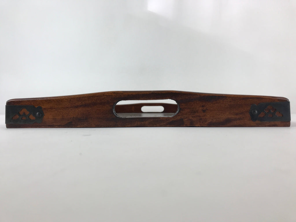 Japanese Wooden Lacquered Tray Vtg Nurimono Obon Rectangle Brown UR813