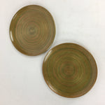 Japanese Wooden Lacquerware 2pc Plates Vtg Round Senmaki Hida-Takayama UR583