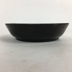 Japanese Wooden Lacquerware 5pc Plates Vtg Round Hand Drawn Black UR671