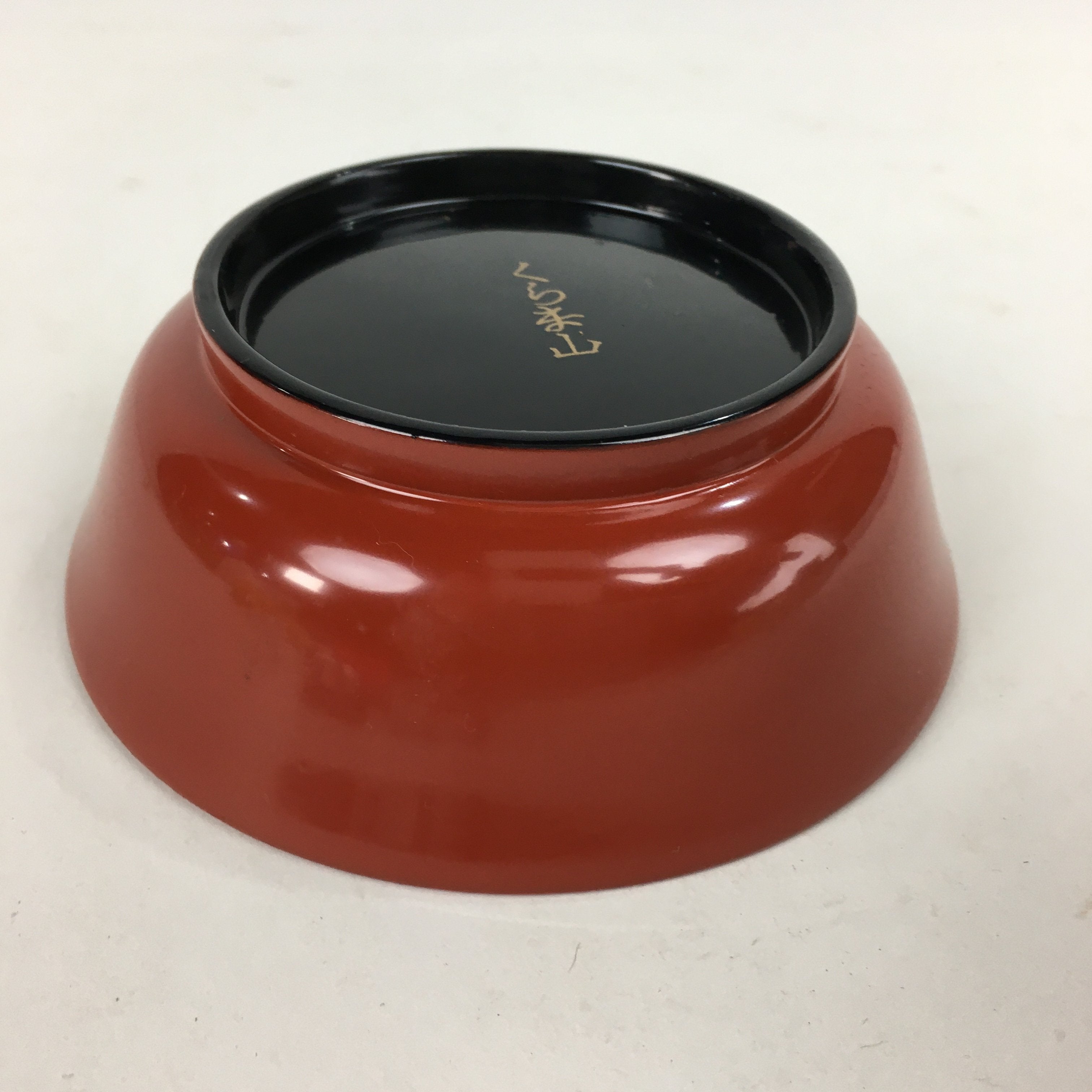 Japanese Wooden Lacquerware Bowl Vtg Boxed Red Owan Kurumayama UR608