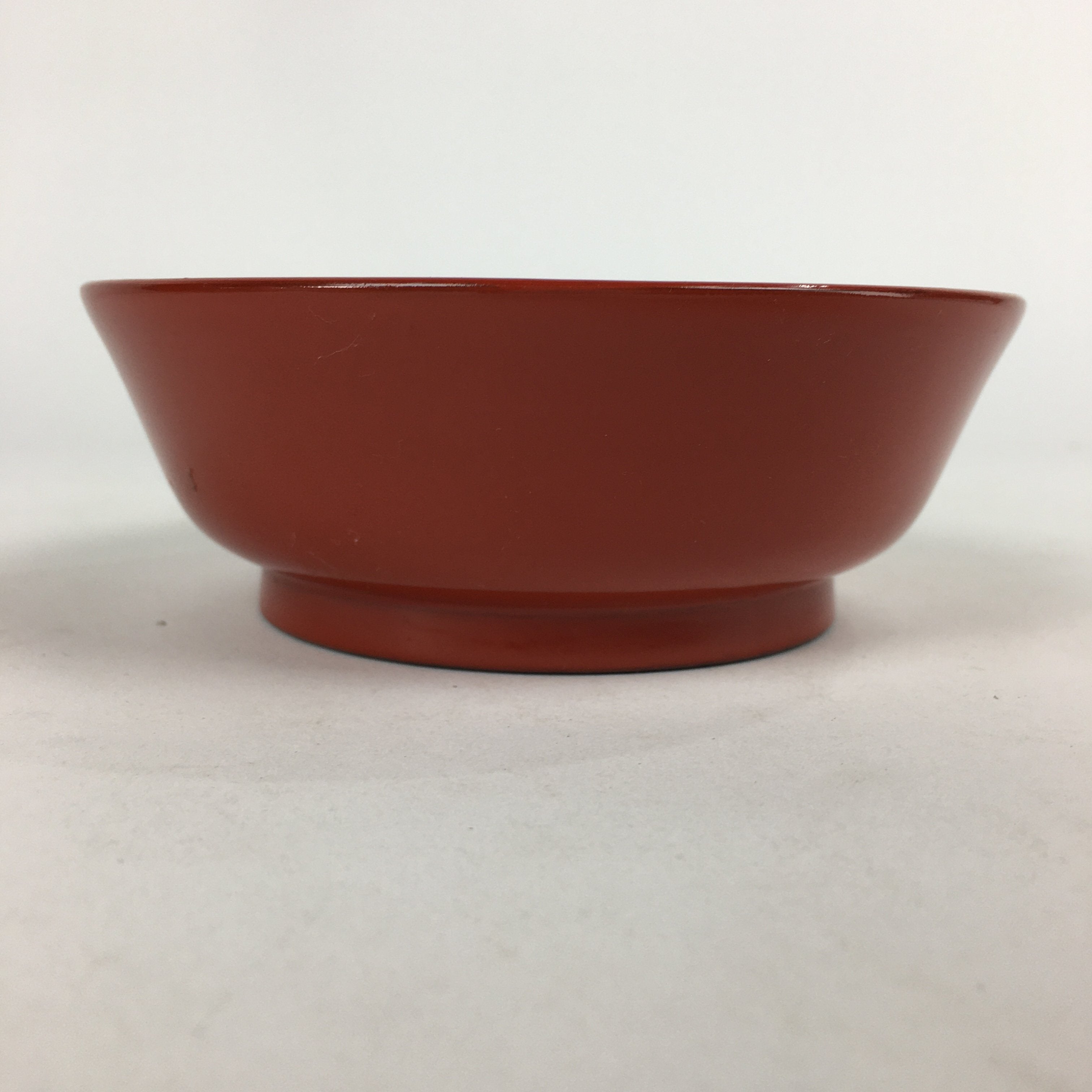 Japanese Wooden Lacquerware Bowl Vtg Boxed Red Owan Kurumayama UR608