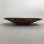 Japanese Wooden Lacquerware Drink Saucer Or Plate Vtg Coaster Round Brown QT132