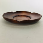 Japanese Wooden Lacquerware Drink Saucer Vtg Coaster Flower Shape Brown QT120