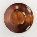 Japanese Wooden Lacquerware Drink Saucer Vtg Coaster Flower Shape Brown QT120