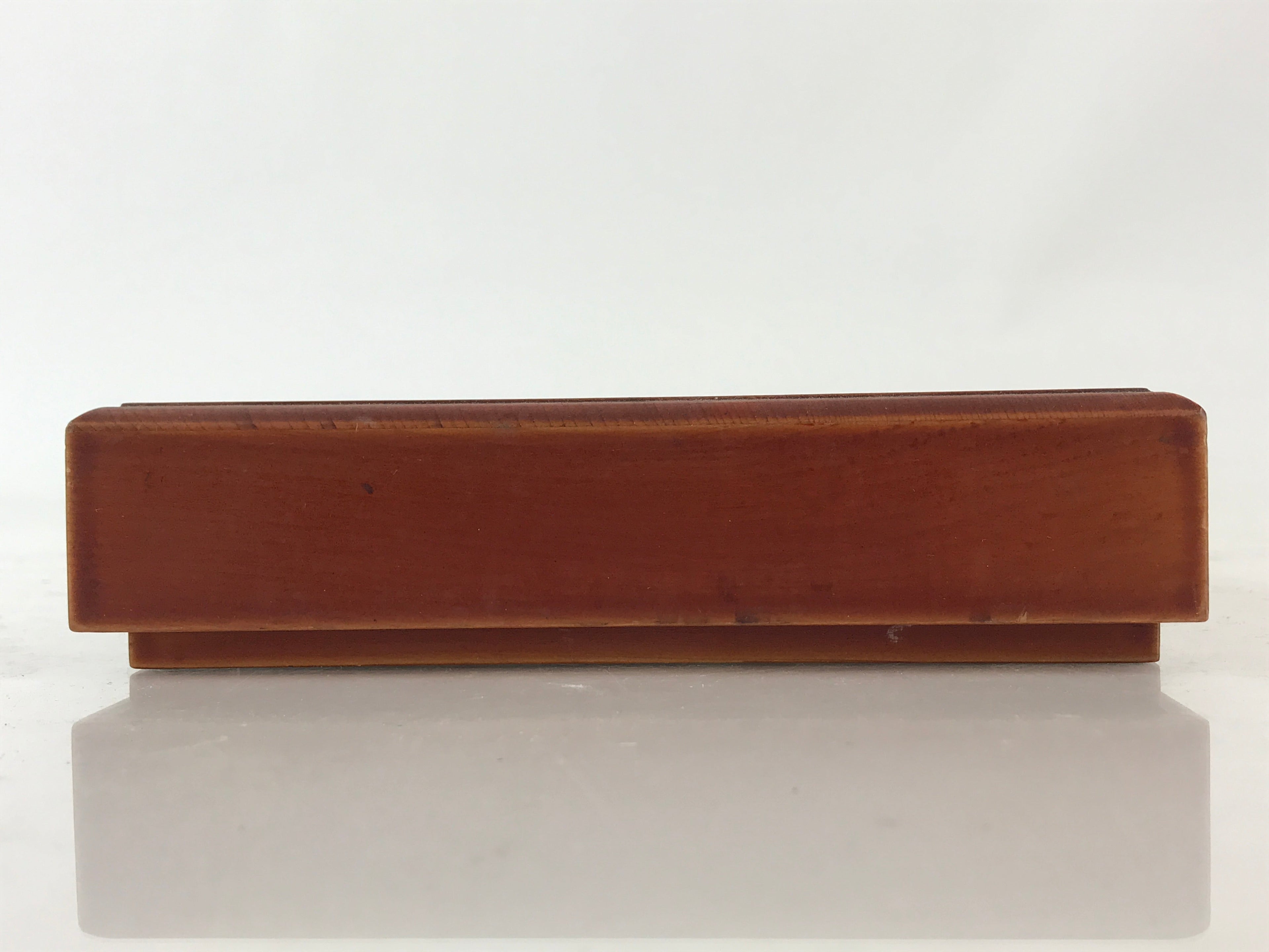 Japanese Wooden Lacquerware Lidded Box Fumibako Letter Stationary Box Brown FB68