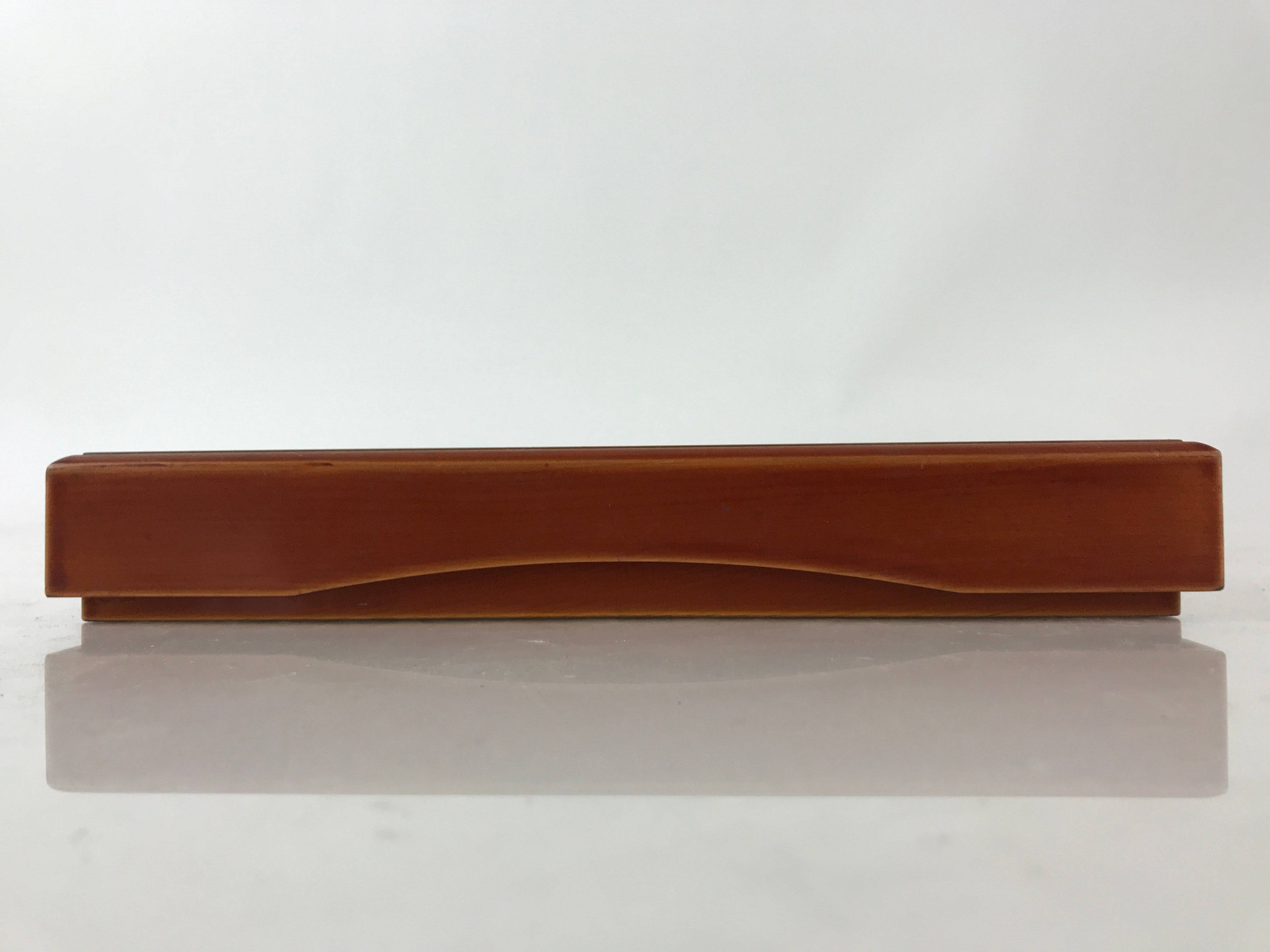 Japanese Wooden Lacquerware Lidded Box Fumibako Letter Stationary Box Brown FB68
