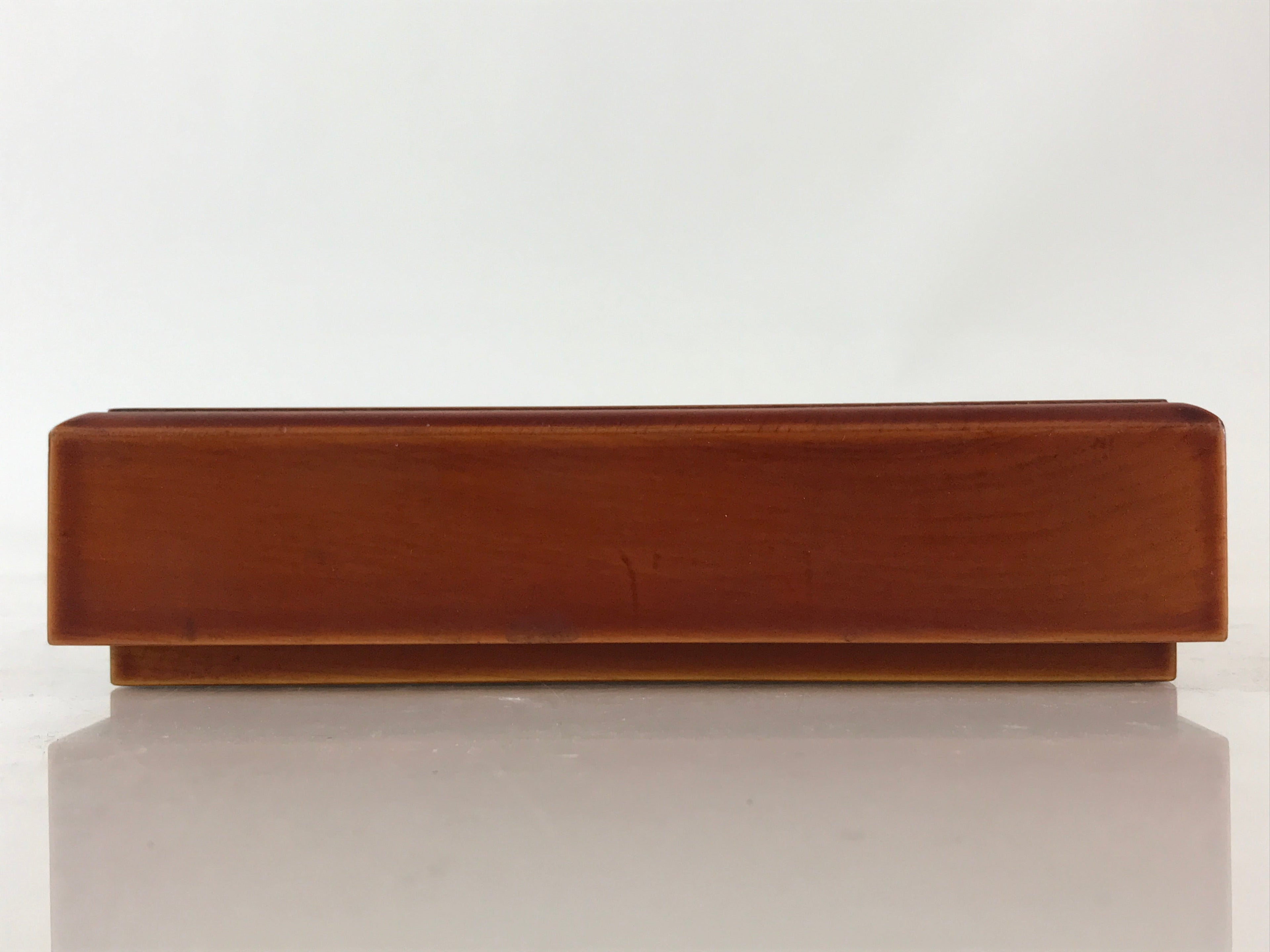 Japanese Wooden Lacquerware Lidded Box Fumibako Letter Stationary Box Brown FB68