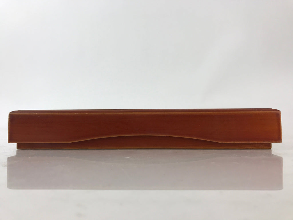Japanese Wooden Lacquerware Lidded Box Fumibako Letter Stationary Box Brown FB68