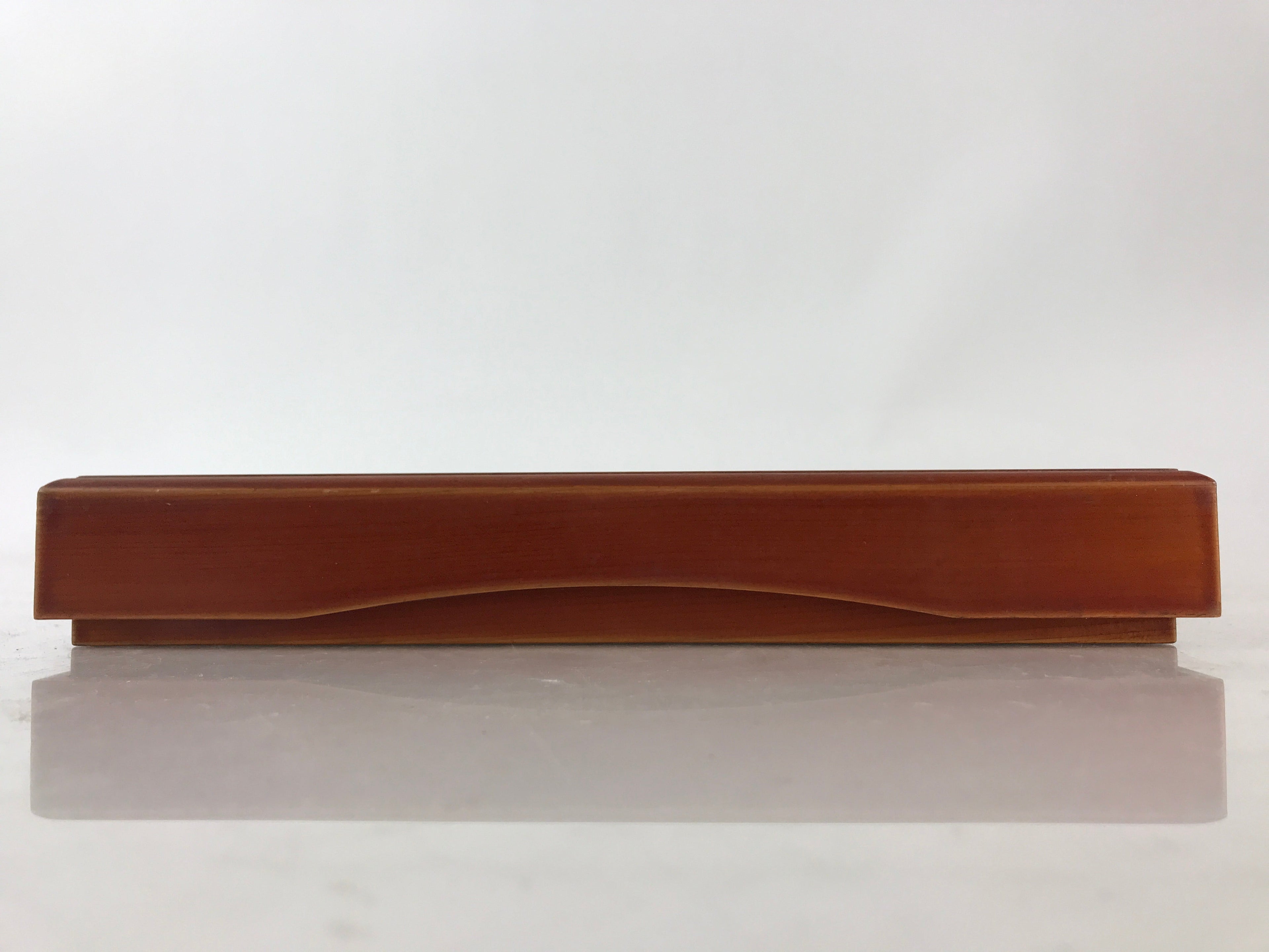 Japanese Wooden Lacquerware Lidded Box Fumibako Letter Stationary Box Brown FB68
