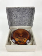 Japanese Wooden Lacquerware Lidded Snack Bowl Kashiki Vtg Tea Ceremony PX664