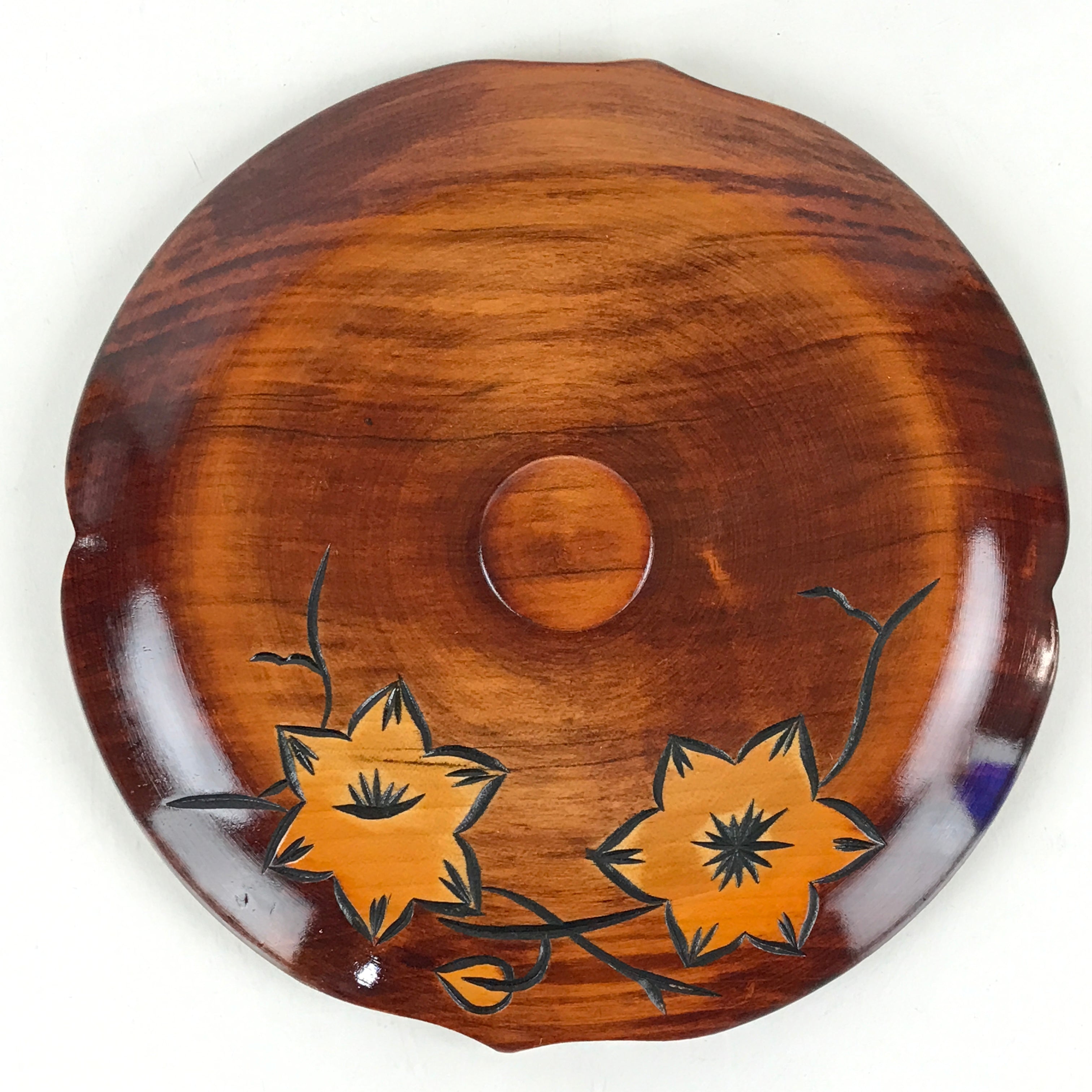 Japanese Wooden Lacquerware Lidded Snack Bowl Kashiki Vtg Tea Ceremony PX664