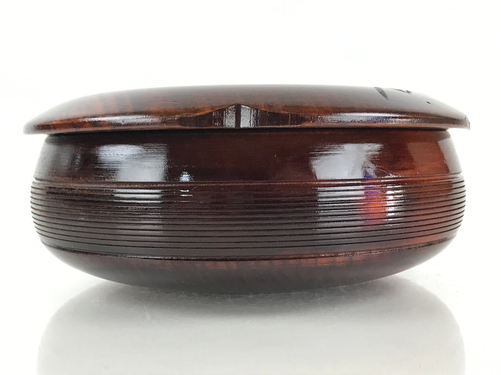 Japanese Wooden Lacquerware Lidded Snack Bowl Kashiki Vtg Tea Ceremony PX664