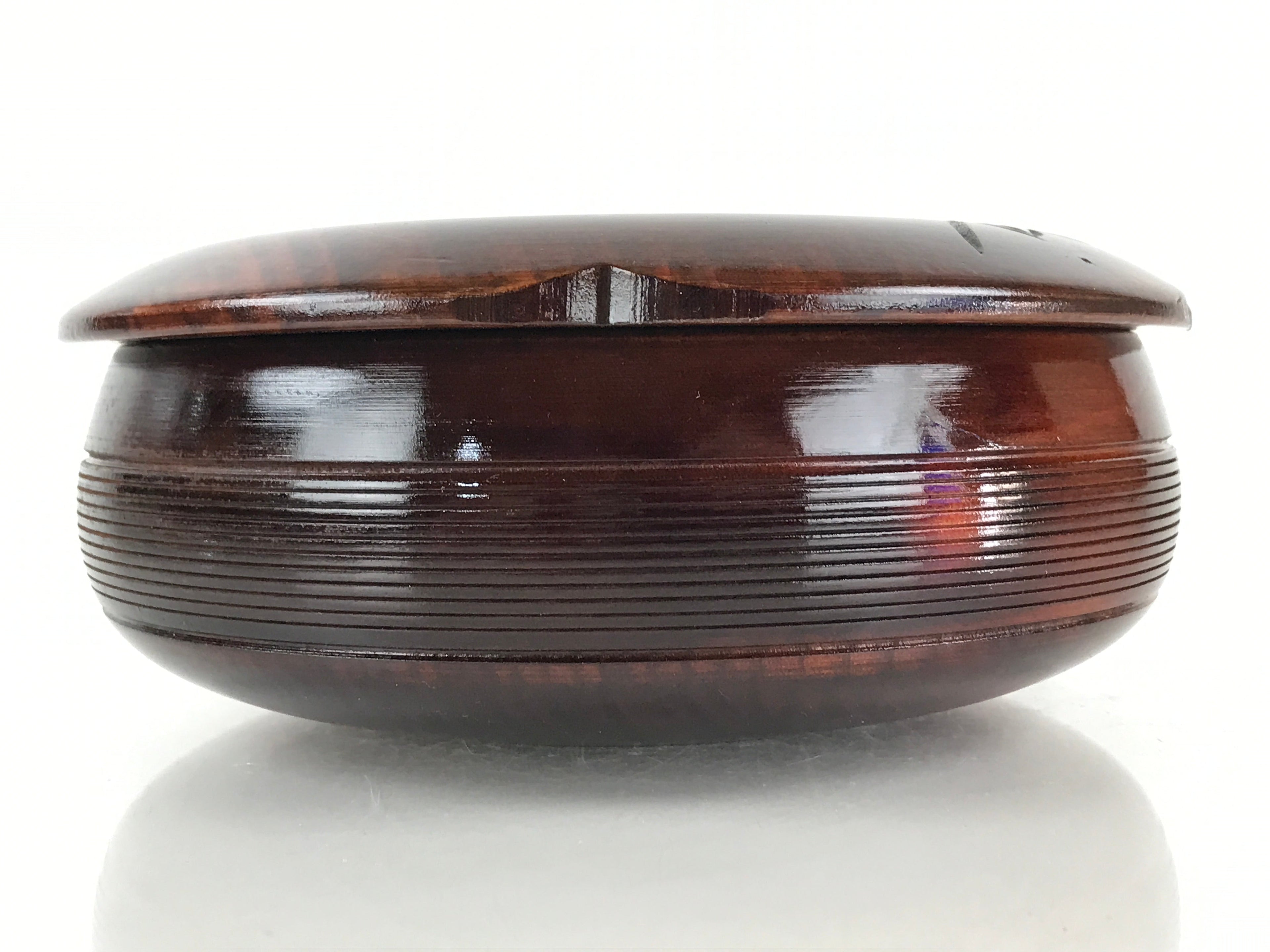 Japanese Wooden Lacquerware Lidded Snack Bowl Kashiki Vtg Tea Ceremony PX664