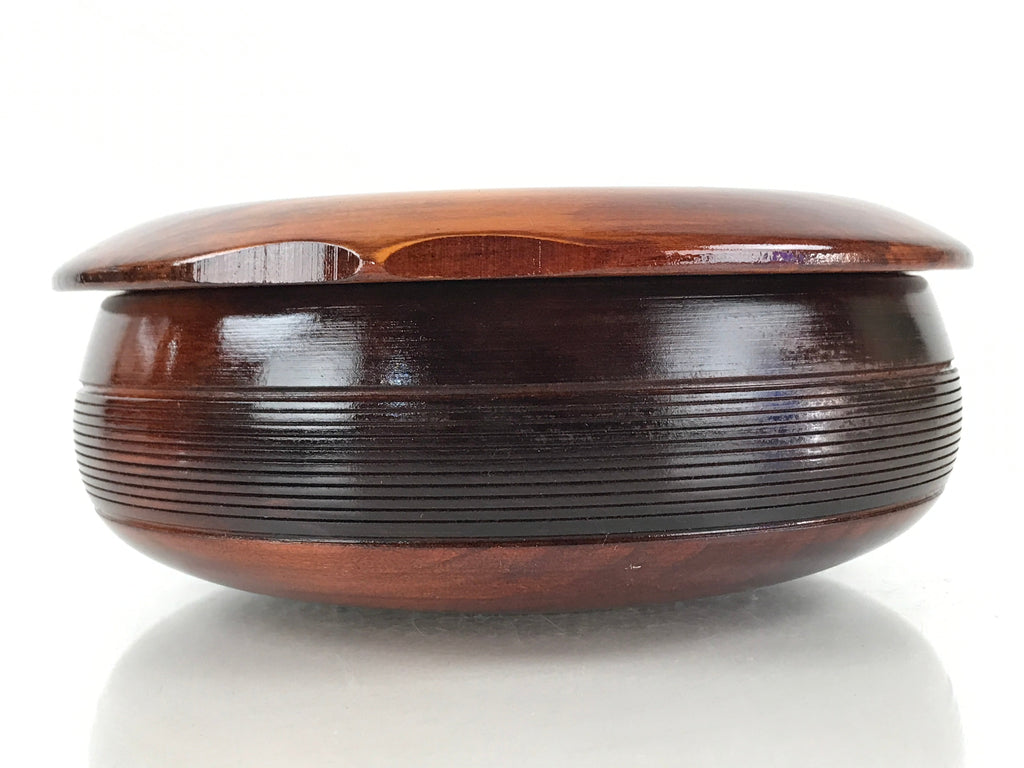 Japanese Wooden Lacquerware Lidded Snack Bowl Kashiki Vtg Tea Ceremony PX664