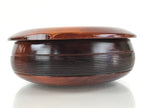 Japanese Wooden Lacquerware Lidded Snack Bowl Kashiki Vtg Tea Ceremony PX664