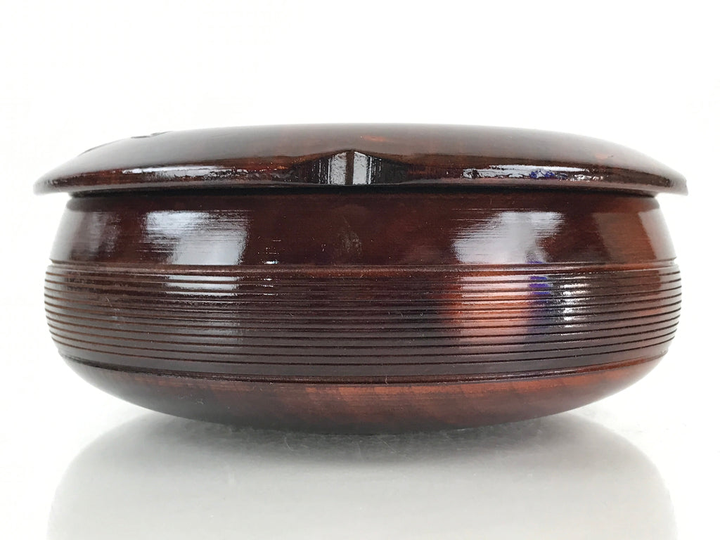 Japanese Wooden Lacquerware Lidded Snack Bowl Kashiki Vtg Tea Ceremony PX664