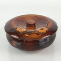 Japanese Wooden Lacquerware Lidded Snack Bowl Kashiki Vtg Tea Ceremony PX664