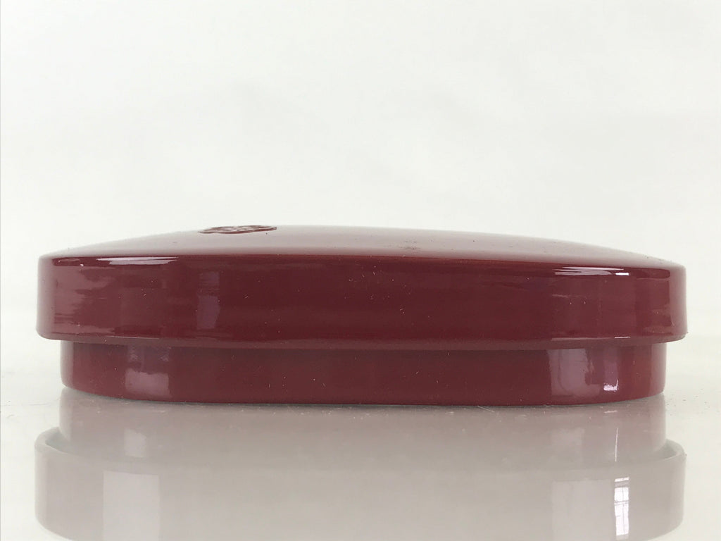 Japanese Wooden Lacquerware Lidded Toothpick Case Yoji-Ire Vtg Flower Red PX676