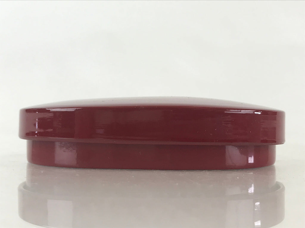 Japanese Wooden Lacquerware Lidded Toothpick Case Yoji-Ire Vtg Flower Red PX676