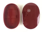 Japanese Wooden Lacquerware Lidded Toothpick Case Yoji-Ire Vtg Flower Red PX676