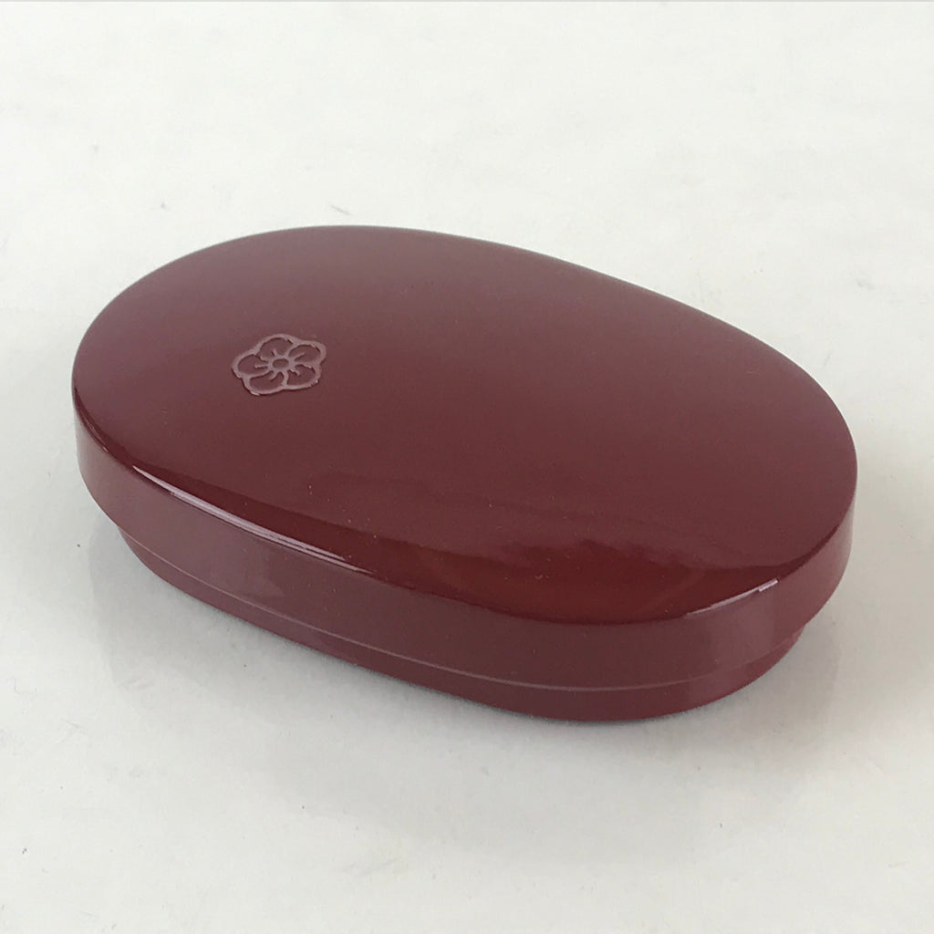Japanese Wooden Lacquerware Lidded Toothpick Case Yoji-Ire Vtg Flower Red PX676