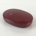 Japanese Wooden Lacquerware Lidded Toothpick Case Yoji-Ire Vtg Flower Red PX676
