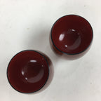 Japanese Wooden Lacquerware Sake Cup 2pc Set Vtg Hollowed Natural Wood UR611