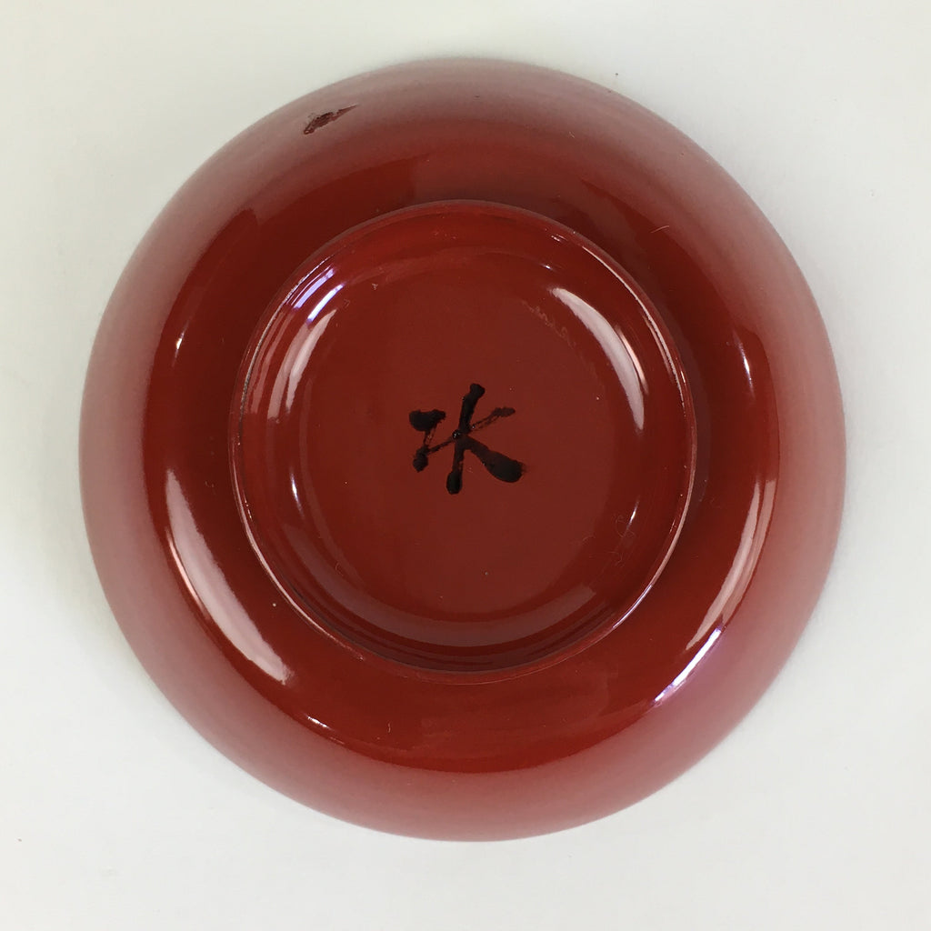 Japanese Wooden Lacquerware Small Bowl Vtg Urushinuri Red Kobachi UR769