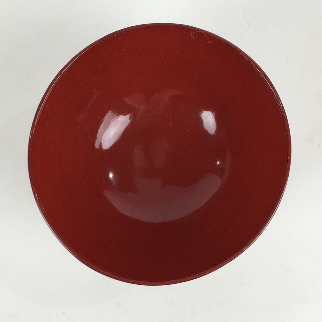 Japanese Wooden Lacquerware Small Bowl Vtg Urushinuri Red Kobachi UR786